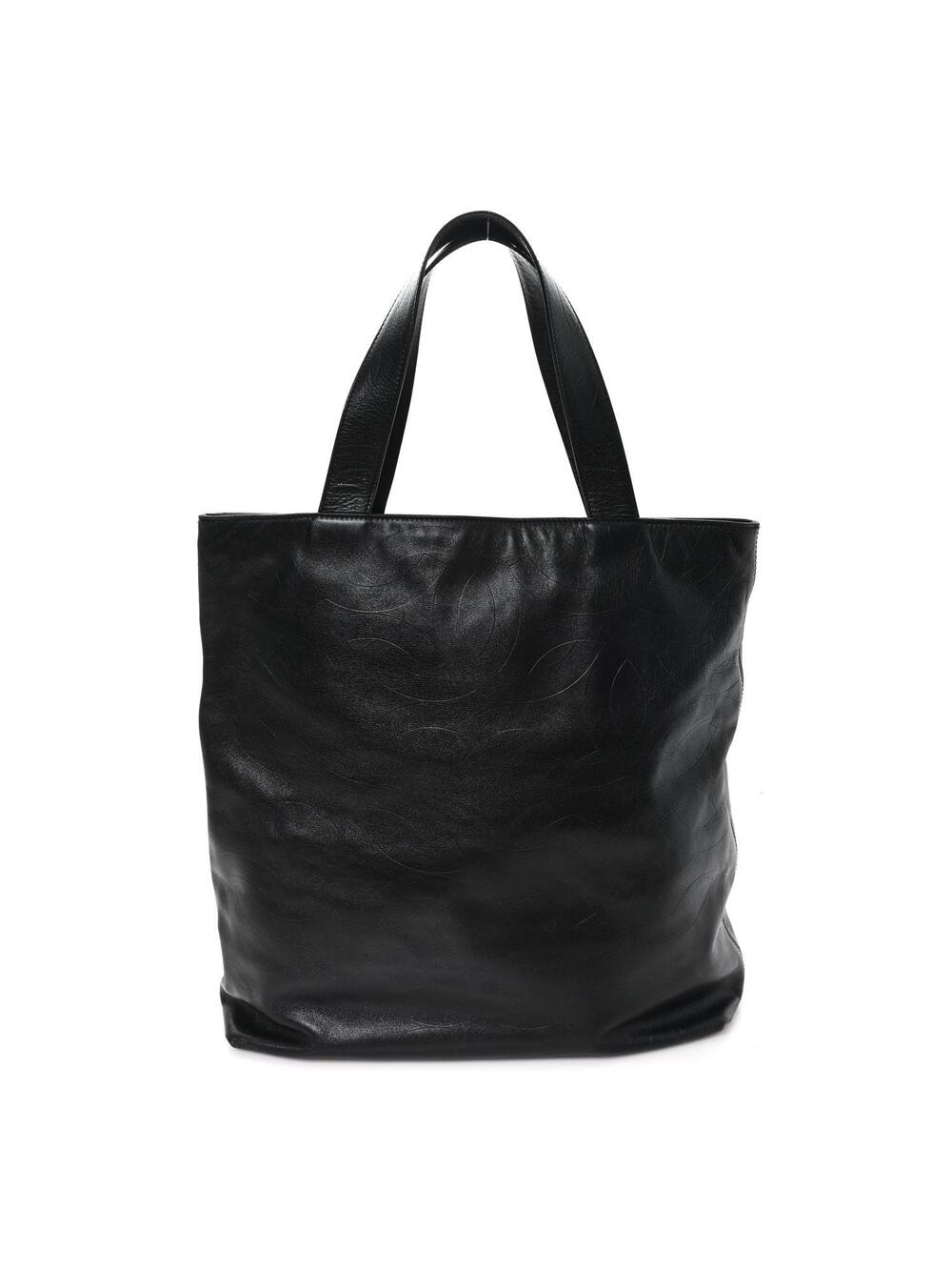 Chanel Lambskin Cc Embossed Tote Black #286453C11B